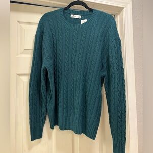 Hollister Deep Teal Cable Knit Sweater